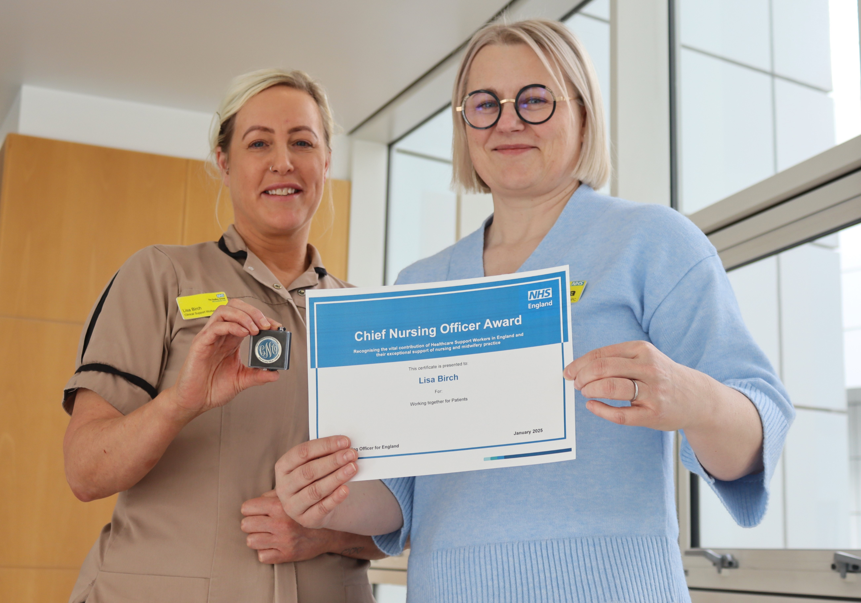 Local hospital support worker honoured with prestigious Chief Nursing Officer award
